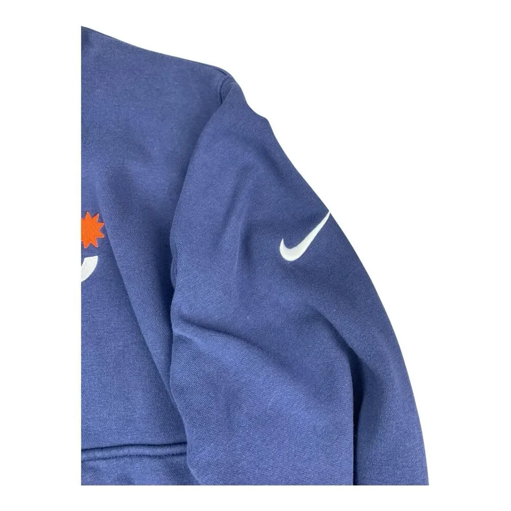 Nike Womens 1/2 Zip Pullover Sweatshirt Navy Blue Long Sleeves Size Large